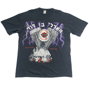Vintage Harley Davidson Lightning & Thunder Isreal T-Shirt - FRESH KILLS VINTAGE