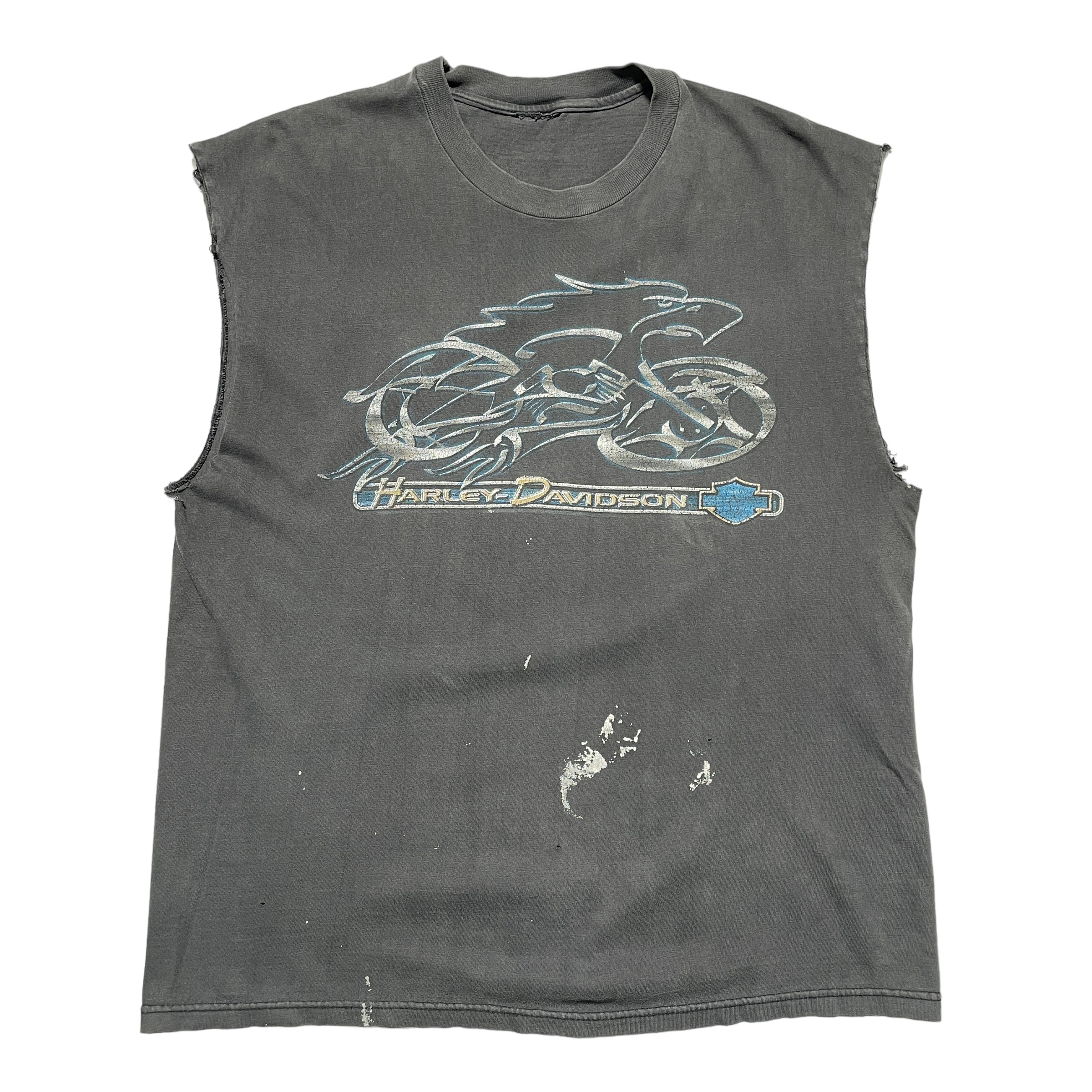 Vintage Harley Davidson Faded/Painted Cut-Off - FRESH KILLS VINTAGE