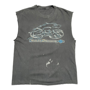 Vintage Harley Davidson Faded/Painted Cut-Off - FRESH KILLS VINTAGE