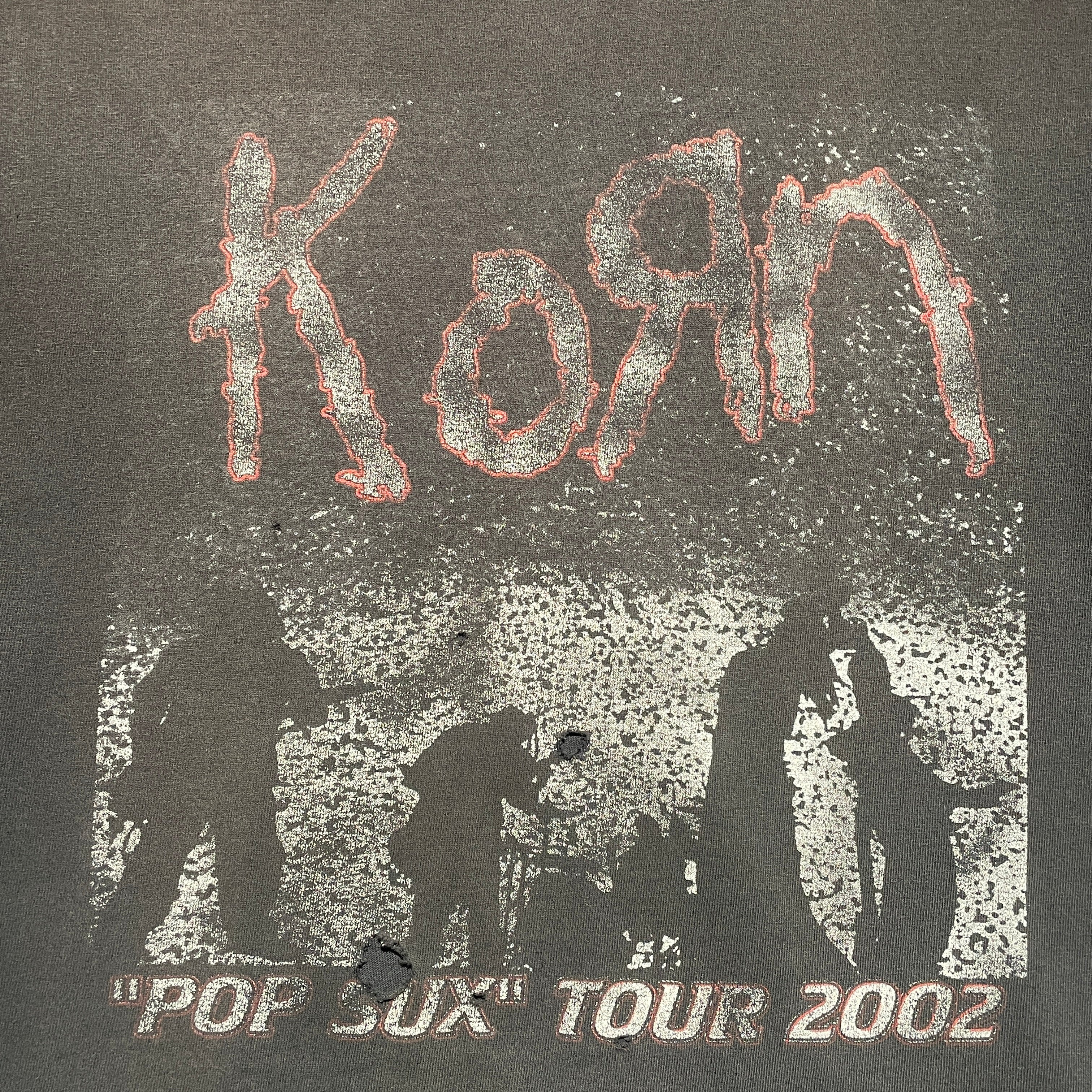 Vintage Y2K KORN Pop Sux Thrashed Band T-Shirt - FRESH KILLS VINTAGE