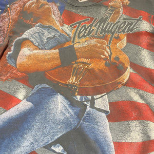 Vintage 90's Ted Nugent One Nation Under Faded T-Shirt - FRESH KILLS VINTAGE
