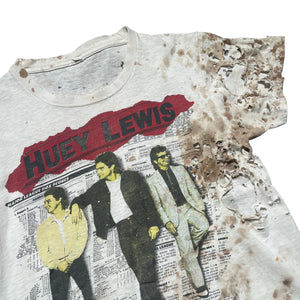 Vintage 80's Huey Lewis And The News Thrashed T-Shirt - FRESH KILLS VINTAGE