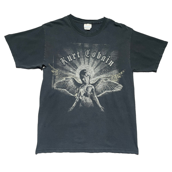 その他ブランド /  Cobain/2002/追悼T/Y2K/Tシャツ/--/コットン/GRY// Vintage Y2K Kurt Cobain Angel Thrashed Band T-Shirt - FRESH KILLS