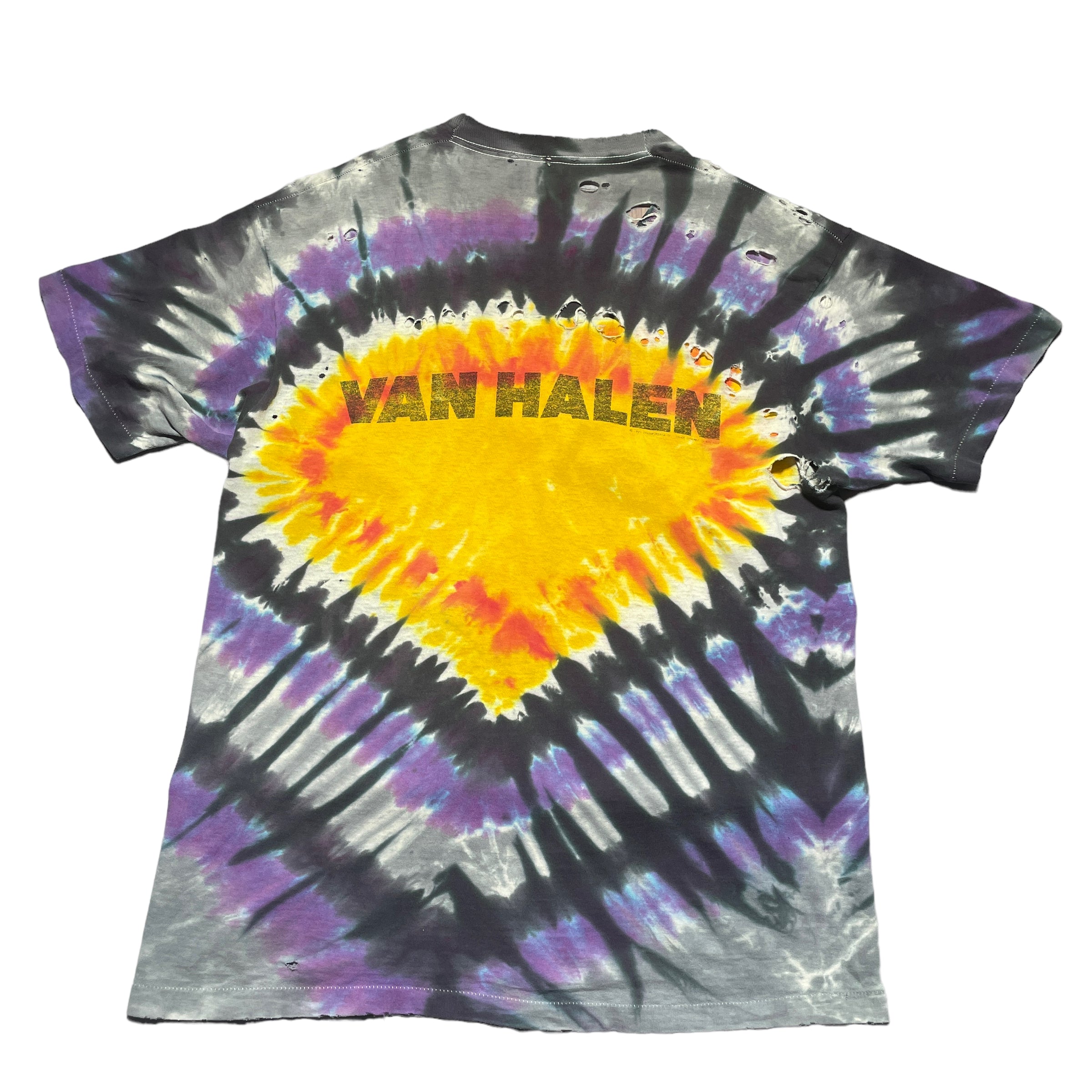 Vintage 90's Van Halen Tie Dye Thrashed Band T-Shirt - FRESH KILLS VINTAGE