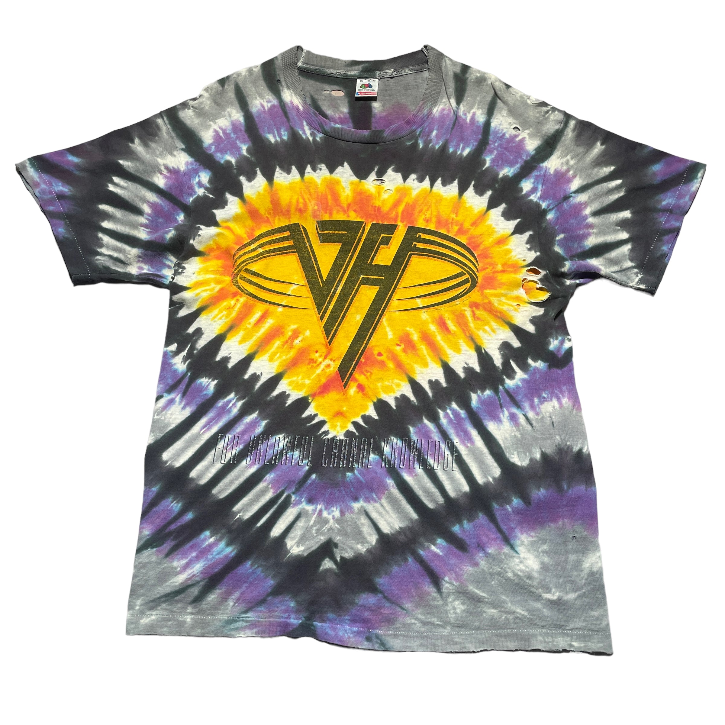 Vintage 90's Van Halen Tie Dye Thrashed Band T-Shirt - FRESH KILLS VINTAGE
