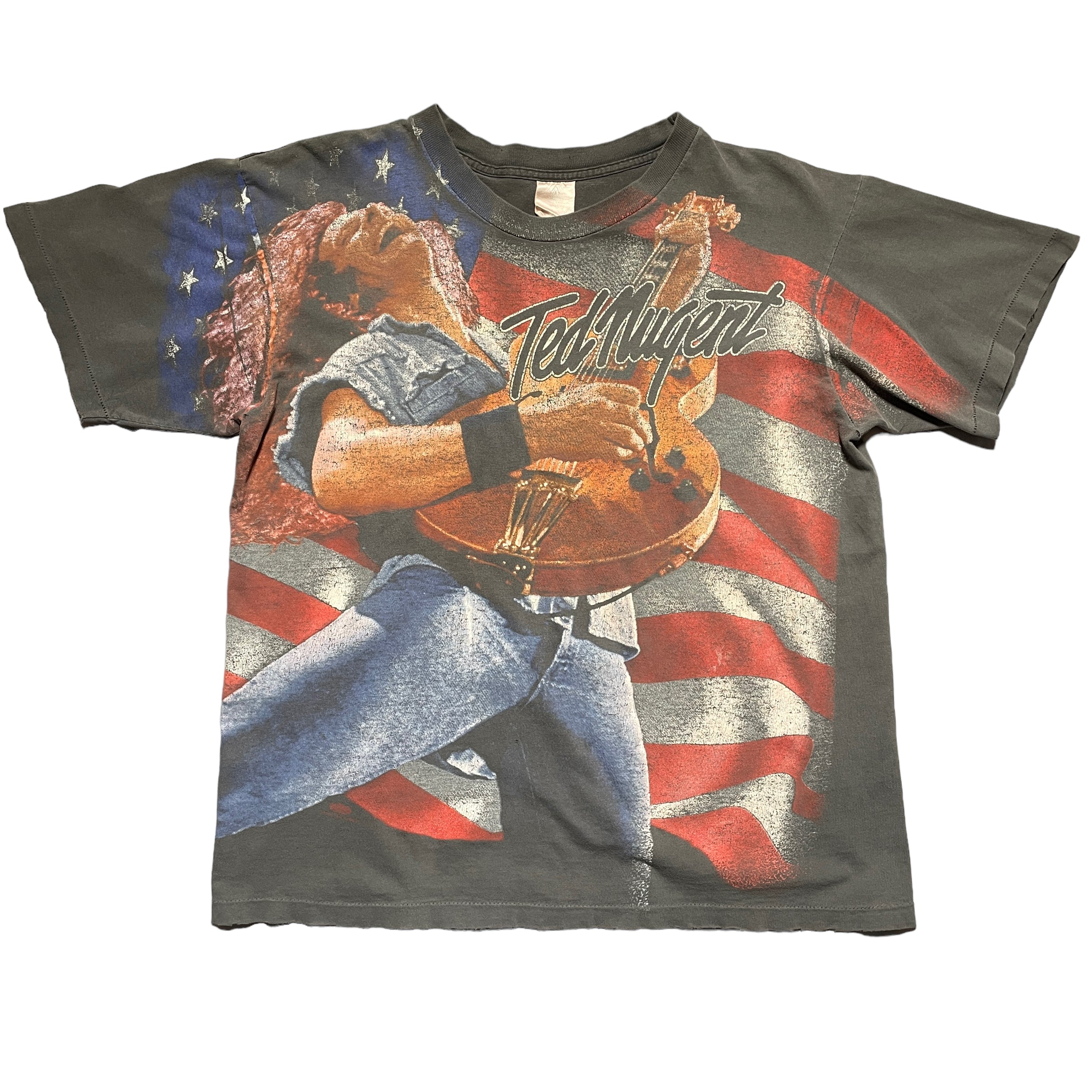 Vintage 90's Ted Nugent One Nation Under Faded T-Shirt - FRESH KILLS VINTAGE