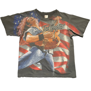 Vintage 90's Ted Nugent One Nation Under Faded T-Shirt - FRESH KILLS VINTAGE