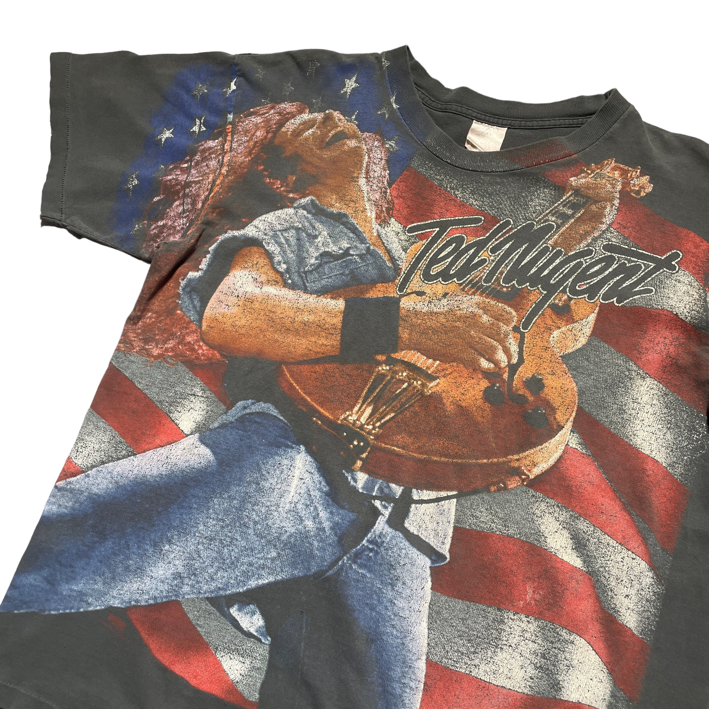 Vintage 90's Ted Nugent One Nation Under Faded T-Shirt - FRESH KILLS VINTAGE